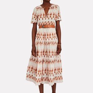 A.L.C Mischa Tie Dye Ruffle Hem Cotton Blend Dress, New With Tag